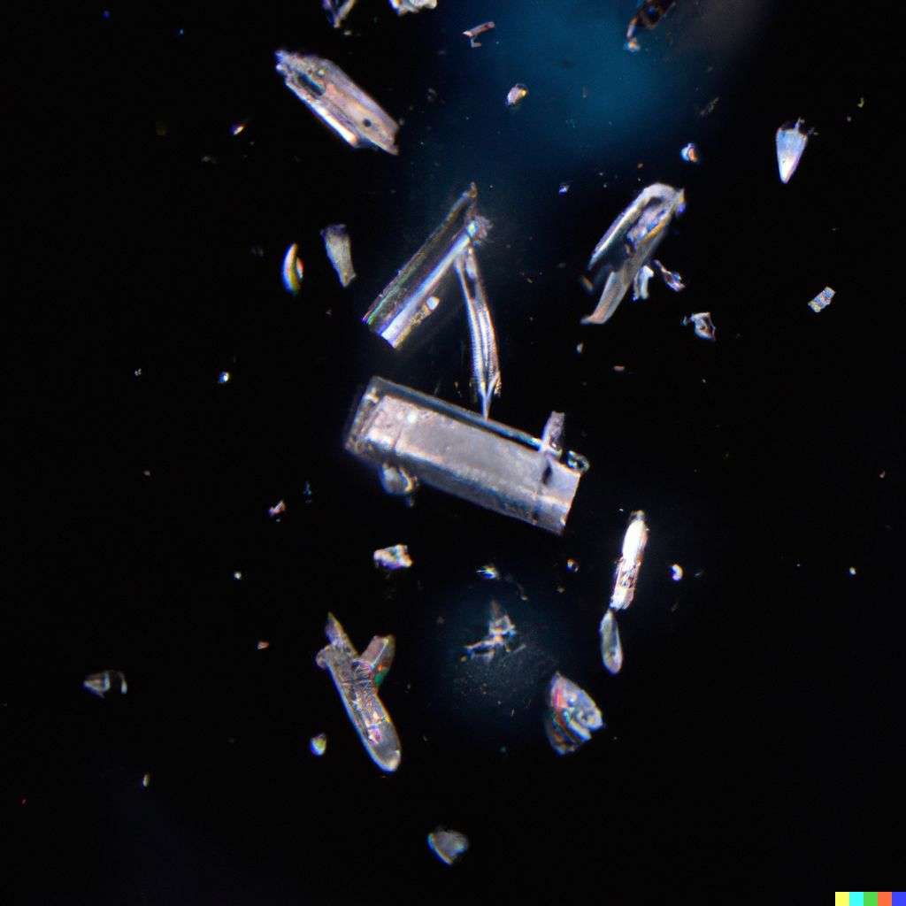 a representation of anxiety, covered in exploding crystals